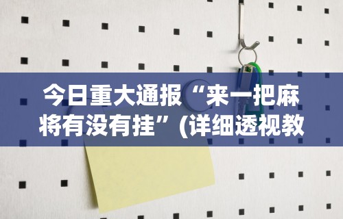 2026最新版下载“手机上打麻将必胜软件多少钱”开挂辅助脚本+详细开挂