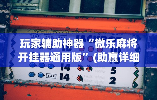 玩家辅助神器“微乐麻将开挂器通用版”(助赢详细开挂教程)