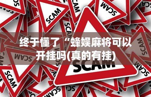 终于懂了“蜂娱麻将可以开挂吗(真的有挂)