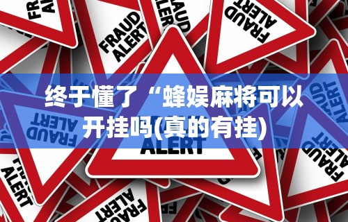 终于懂了“蜂娱麻将可以开挂吗(真的有挂)