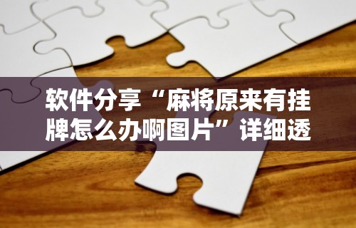 软件分享“麻将原来有挂牌怎么办啊图片	”详细透视辅助教程官方正版下载