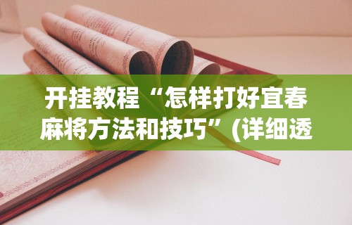 开挂教程“怎样打好宜春麻将方法和技巧”(详细透视教程)
