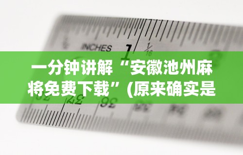 一分钟讲解“安徽池州麻将免费下载”(原来确实是有插件) 