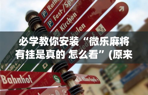 必学教你安装“微乐麻将有挂是真的 怎么看”(原来确实是有挂) 