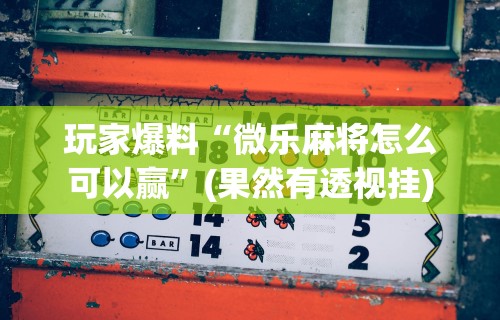 今日重磅消息“微乐天津麻将有挂吗	”掌握辅助功能必胜规则