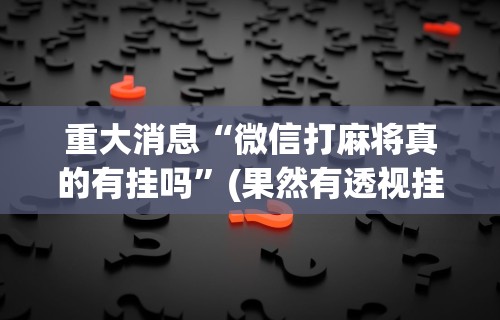 玩家辅助神器“微乐四川麻将有没有挂呢	”(详细辅助脚本)