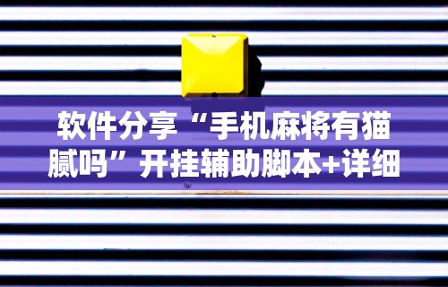 软件分享“手机麻将有猫腻吗”开挂辅助脚本+详细开挂安装教程